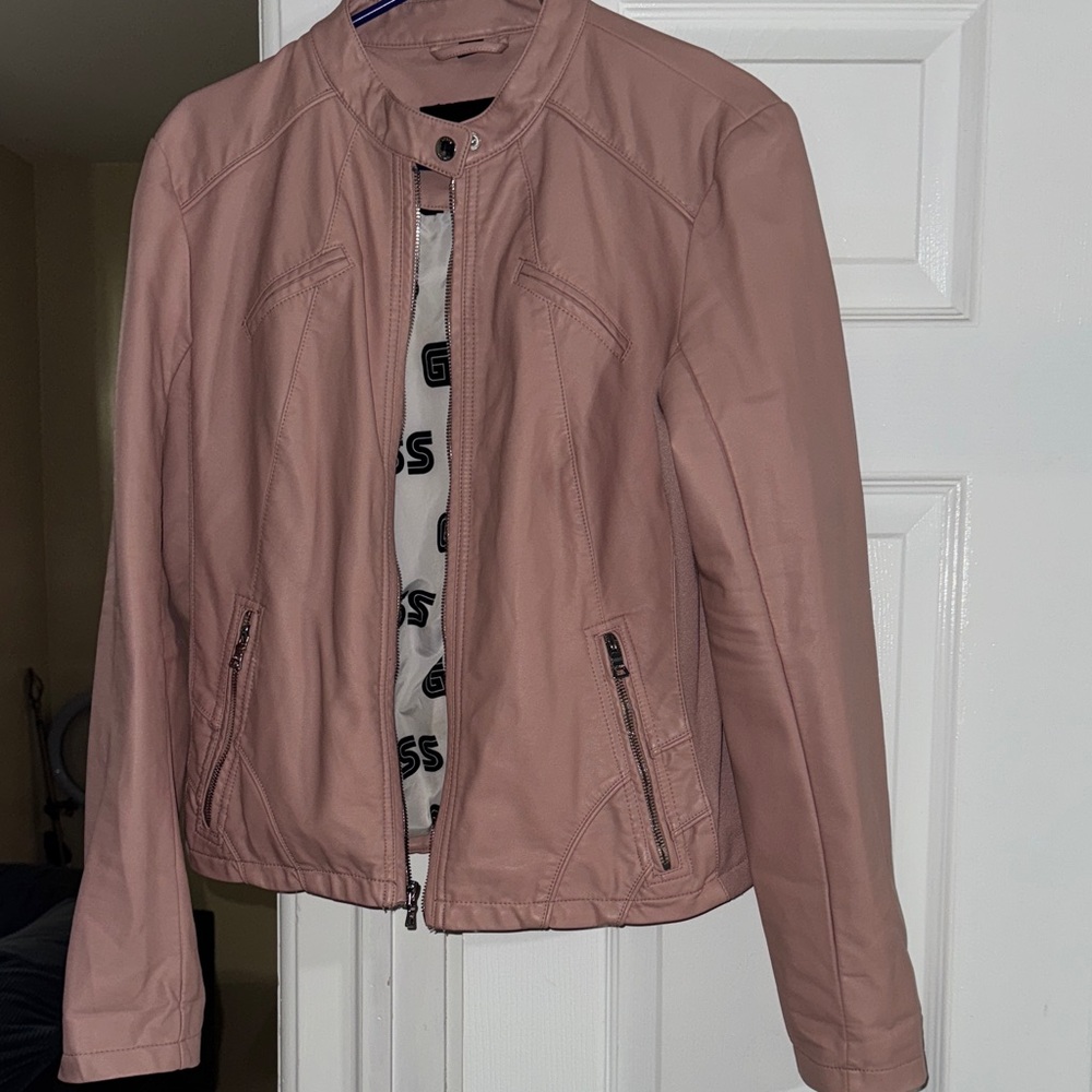 Guess Women's Blush Leather Jacket